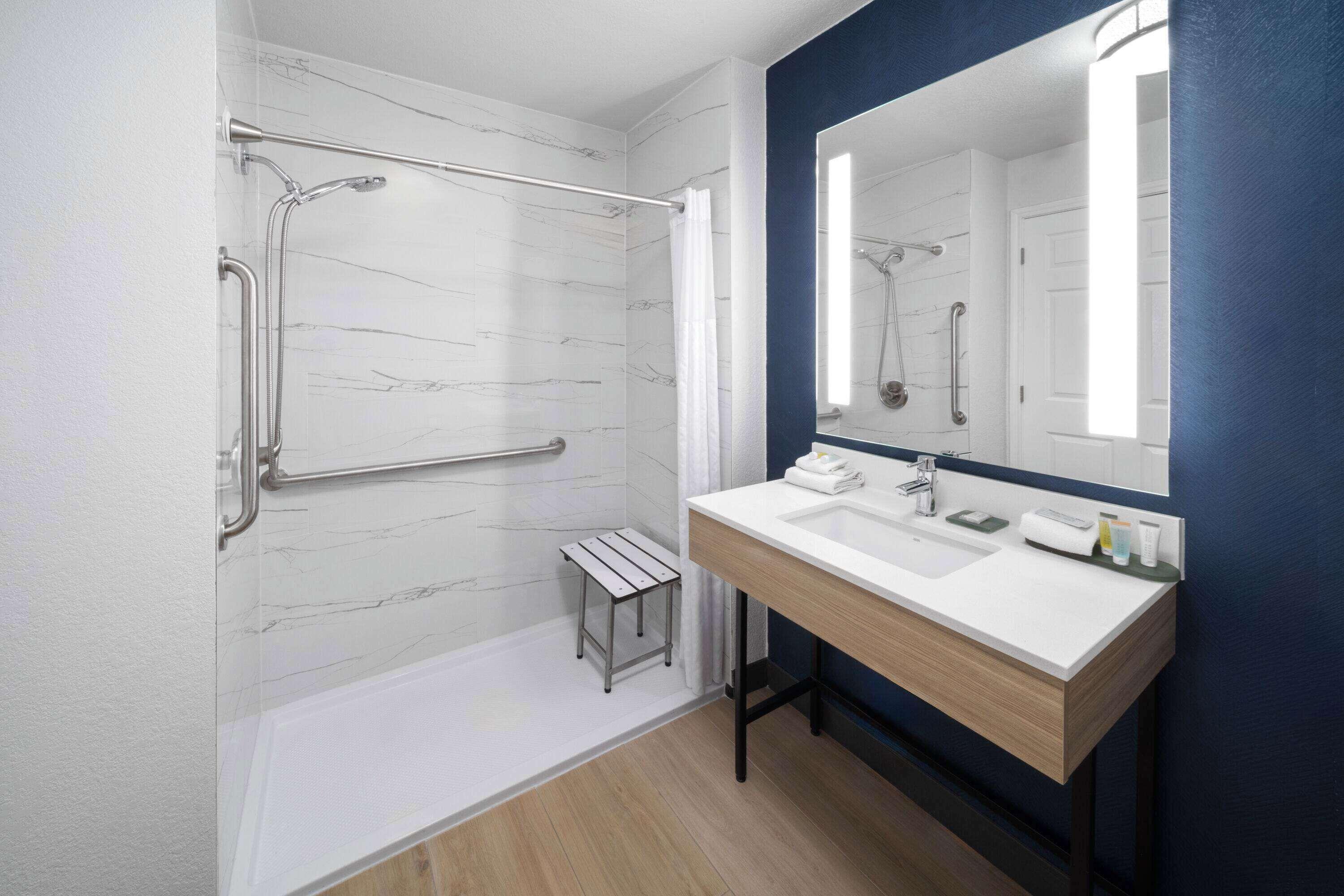 Queen Room Two Queen Beds Roll Shower Mobility or Hearing Accessible Non-Smoking