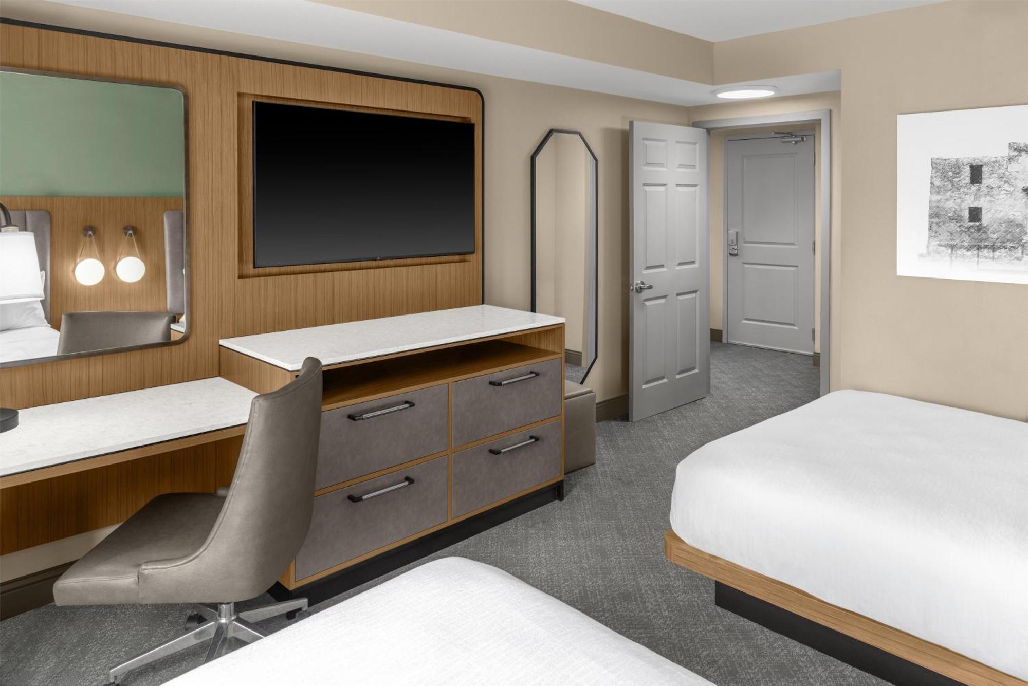 Suite Two Queen Beds Roll Shower Mobility Hearing Access